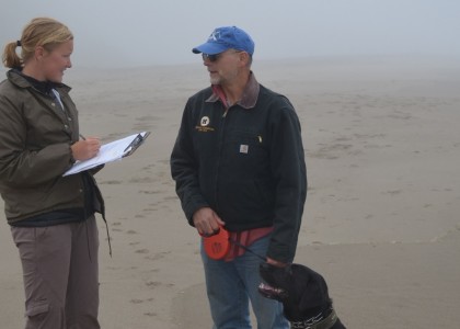 ODFW staff conducting visitor surveys