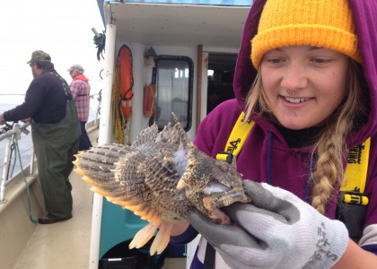 Oregon angler with staghorn sculpin